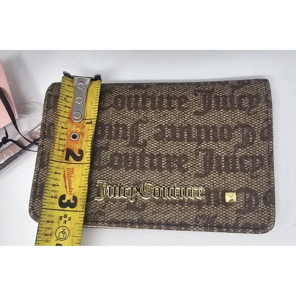 Juicy Couture Chestnut Chino & Pink Credit Card Bifold Wallet Key Ring NWT - Picture 10 of 10
